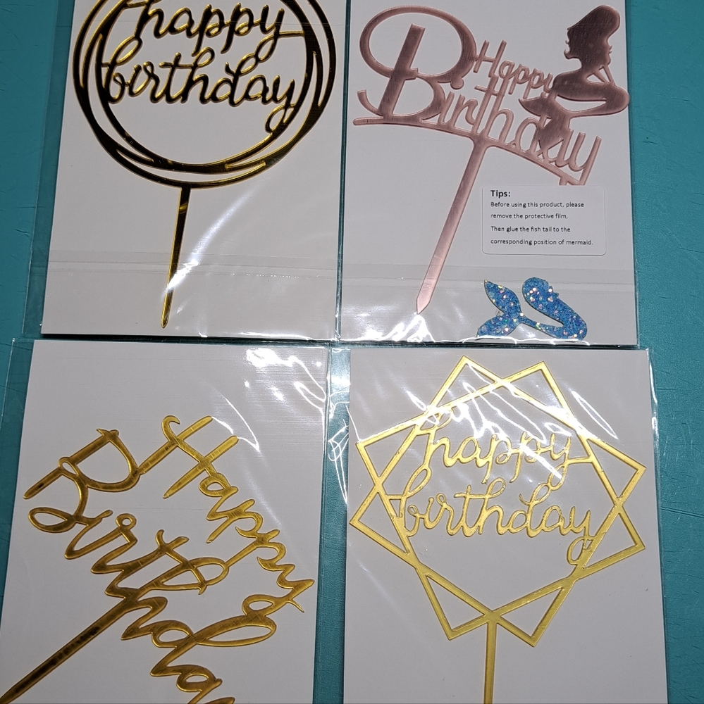 Acrylic Birthday Cake Topper Bundle